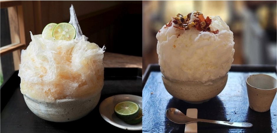 (写真左から)「和三盆すだち」､「PREMIUMヨーグルト」