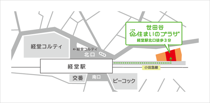 世田谷 小田急 住まいのプラザ map