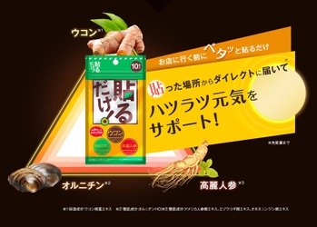 【新商品】飲まずに貼るだけ。貼るタイプのウコン、「貼るだけ！ パッチ」が正式リリース