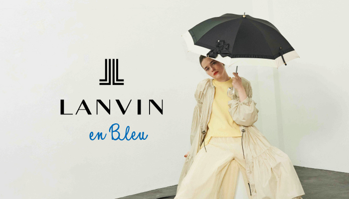 LANVIN en Bleu（ランバン オン ブルー）ビジューリボン 晴雨兼用日傘ブラック