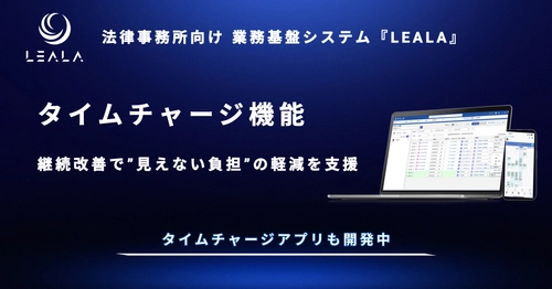 株式会社レアラ、業務基盤システム『LEALA』の機能 「タイムチャージ管理」に4年間で90件の機能改善　 法律事務所の“見えない負担”の軽減を支援