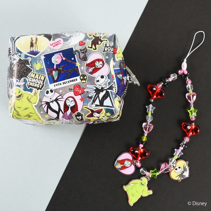 ポーチ/ビーズフォンストラップ ナイトメアー・ビフォア・クリスマス ハート デザイン