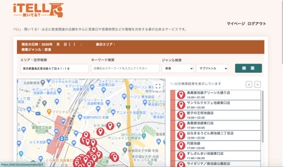 Webアプリ『iTELL～開いてる？～』にて 新型コロナウイルス対策に関するアイコンを追加