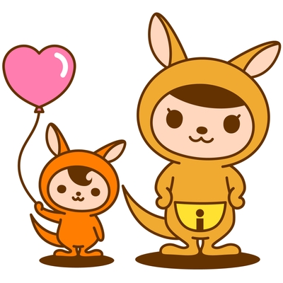 アイ（子）とアイモン（母）