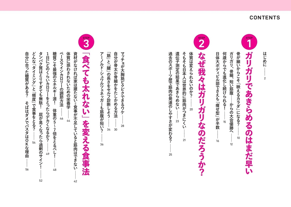 『「痩せ型」でもあきらめないロジカル筋トレ』目次①