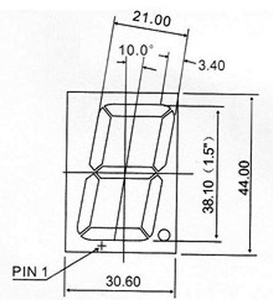 LEDND4用1.5インチLEDモジュール寸法