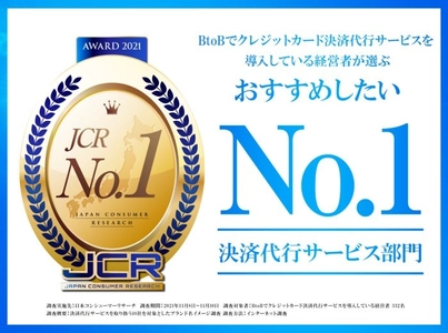 ゼウスのBtoB専用クレジット決済サービス「Bizクレカ」が、 BtoBでクレジットカード決済を導入している企業が選ぶ 「おすすめしたい決済代行サービス」第1位に選出