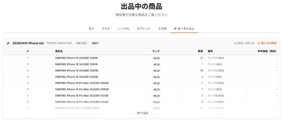 オークション出品中の製品です。(一部抜粋)