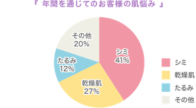 年間を通じたお客様の肌悩み　グラフ