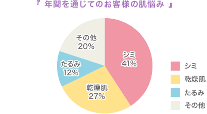 年間を通じたお客様の肌悩み　グラフ