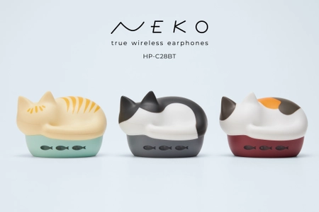 「ラディウスのNEKO」に新しい仲間が登場！ 猫モチーフの完全ワイヤレスイヤホン 「NEKO true wireless earphones HP-C28BT」から 新色3種を2025年1月下旬より販売開始