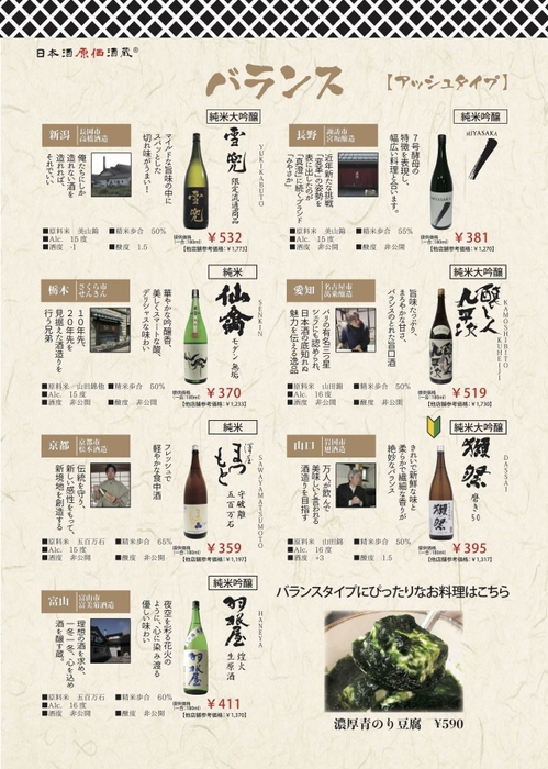 日本酒メニュー(2)