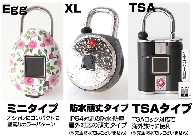 3タイプのTouchLockシリーズ