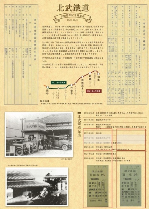 「北武鐡道100周年記念乗車券」　イメージ(2)