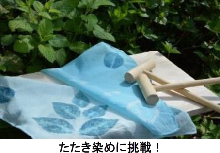 たたき染めに挑戦!