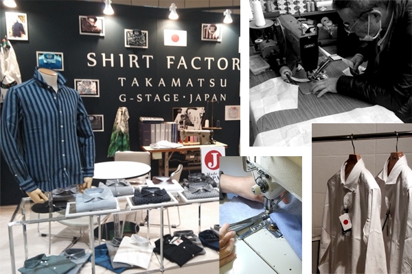高松の自社シャツ工場で縫製