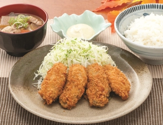 とんかつ専門店　「かつたに」 にて  11月1日より「カキフライ定食」 を販売