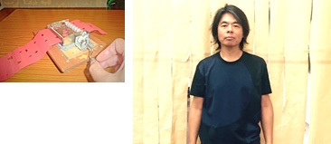 【左】「Sheet Labo」 六甲オルゴールミュージアム【右】日比野克彦 (ひびの かつひこ)