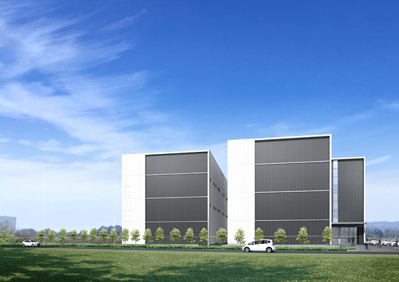 竣工予想図(新棟は左側)