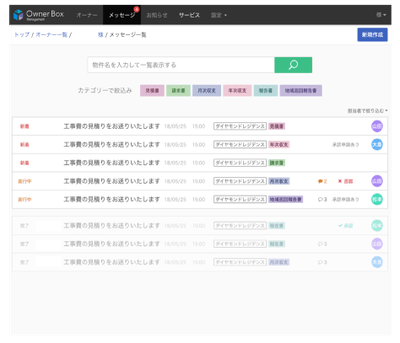 メッセージ一覧画面イメージ