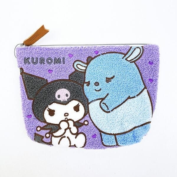 クロミのふわもこなサガラ刺繡ポーチ