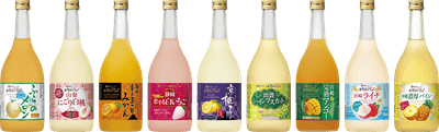 左から、〈ふらのメロン〉〈山梨にごり白桃〉〈静岡香る三ケ日みかん〉〈静岡恋する白いちご〉 〈京柚子〉〈出雲シャインマスカット〉〈宮崎完熟マンゴー〉〈宮崎ライチ〉〈沖縄濃厚パイン〉