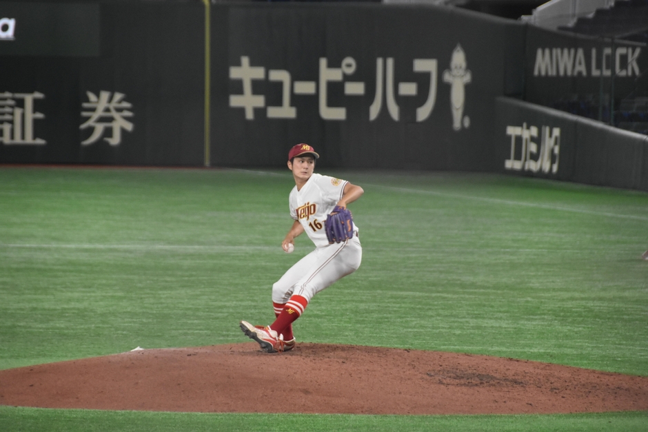 2番手でマウンドに上がり、4回無失点の眞田投手