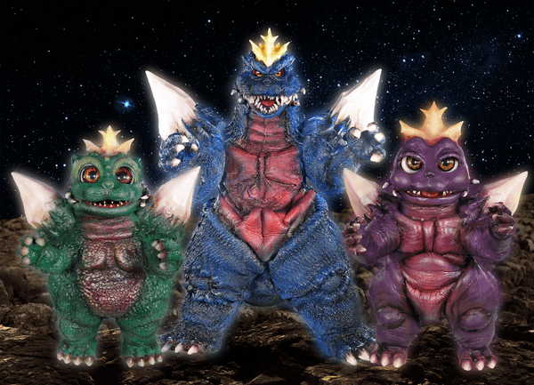 ▲スペースゴジラ3兄弟がニジゲンノモリに降臨!