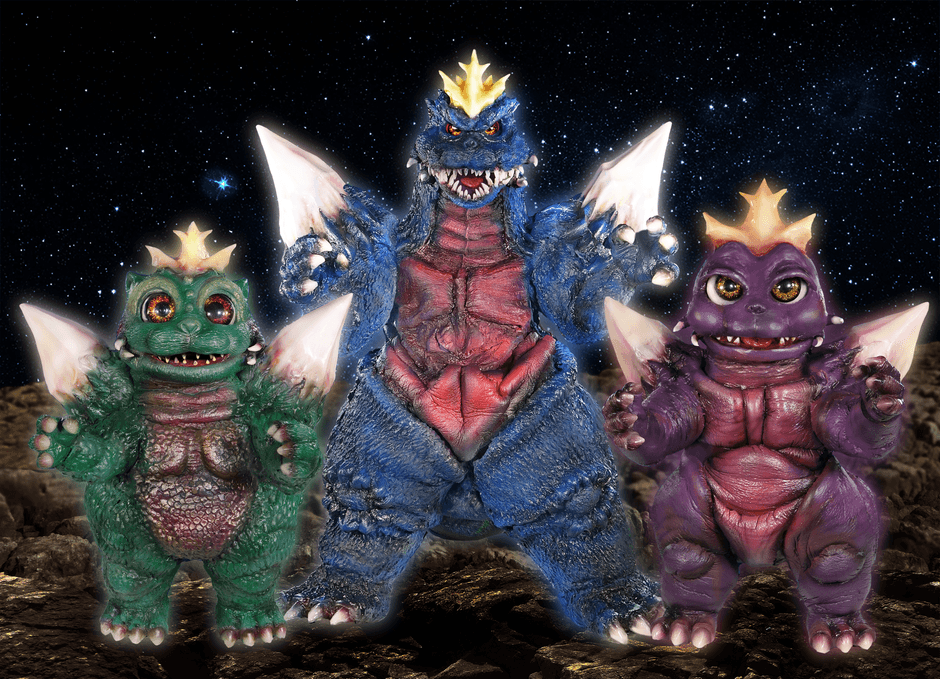 ▲スペースゴジラ3兄弟がニジゲンノモリに降臨!