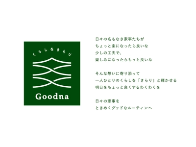 名もなき家事の常識を変える？！ こだわりの使い心地とデザインで、くらしをきらりと輝かせる 消耗品ブランド「Goodna(グッドナ)」が誕生