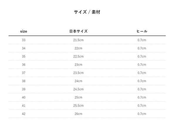 【farfalle】ラフィアローファーSARAサイズ表