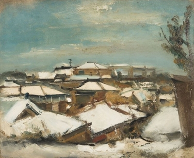 佐伯祐三 「雪景色」 1927年頃