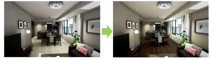 カラーセレクトVR画像切り替えイメージ