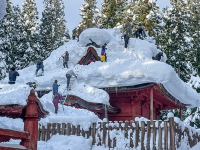 高照神社(令和7年初頭の大雪)