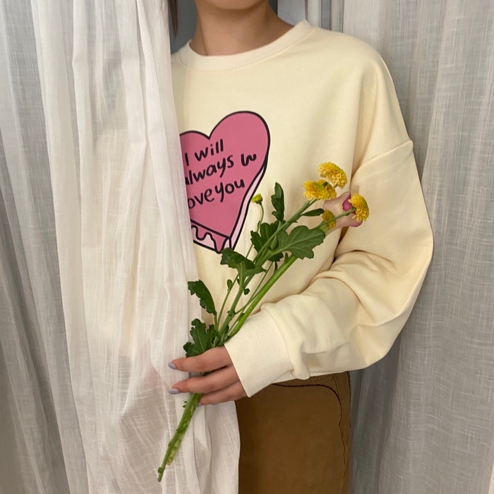 ・cake short sweat shirt(pink／moca／off white)　5,500円(税込)