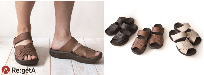 日本製 編み込みベルトサンダルメンズ(R-228M)