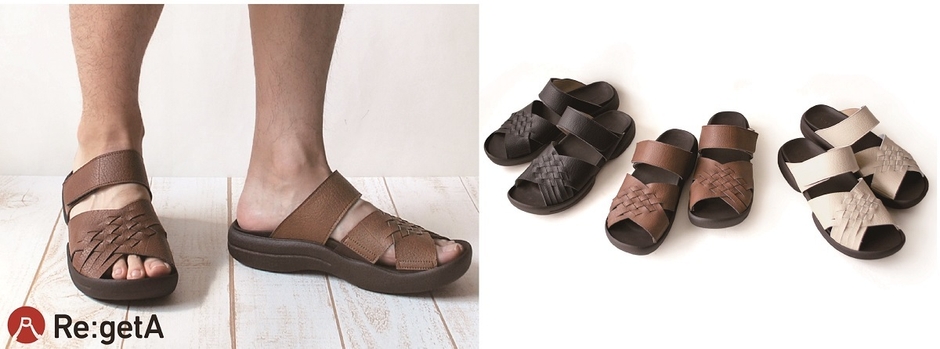 日本製 編み込みベルトサンダルメンズ(R-228M)