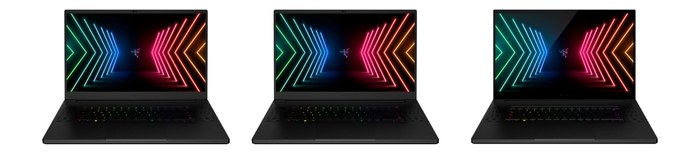 (Razer Blade Pro 17 左から:QHDディスプレイ、フルHDディスプレイ、4Kディスプレイ)