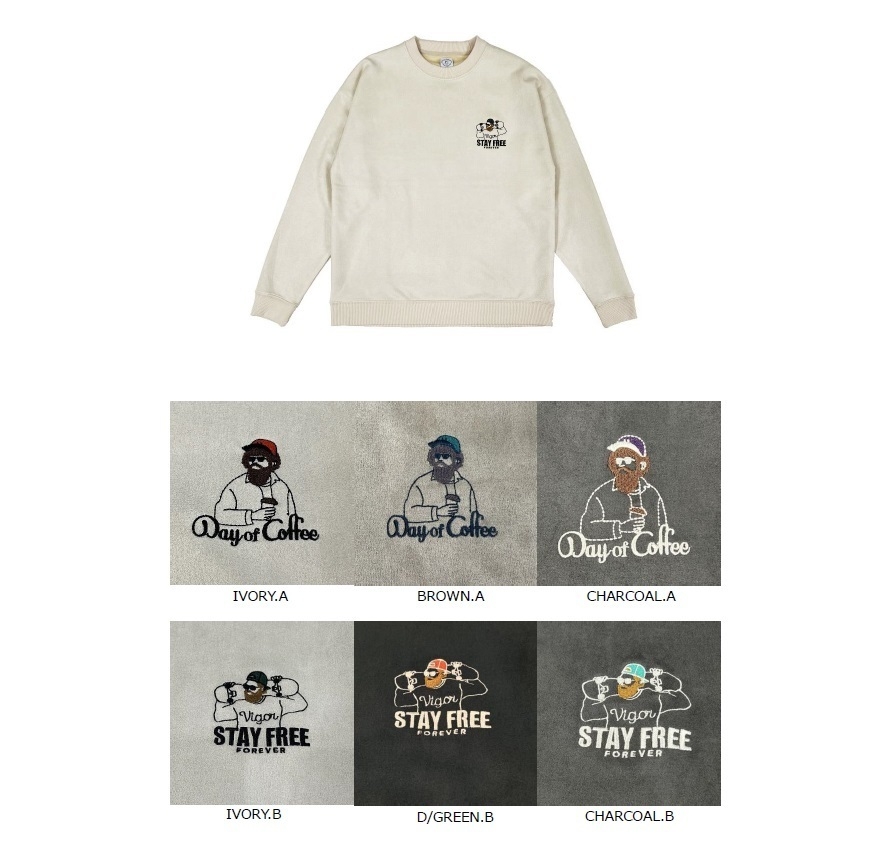 ポンチスエードタッチ刺繍トレーナー