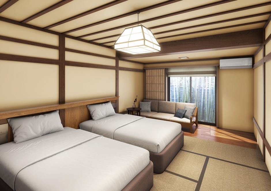 北側客室　半露天風呂付