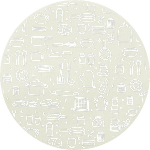 ｷｯﾁﾝﾂｰﾙ柄ミルキベージュ