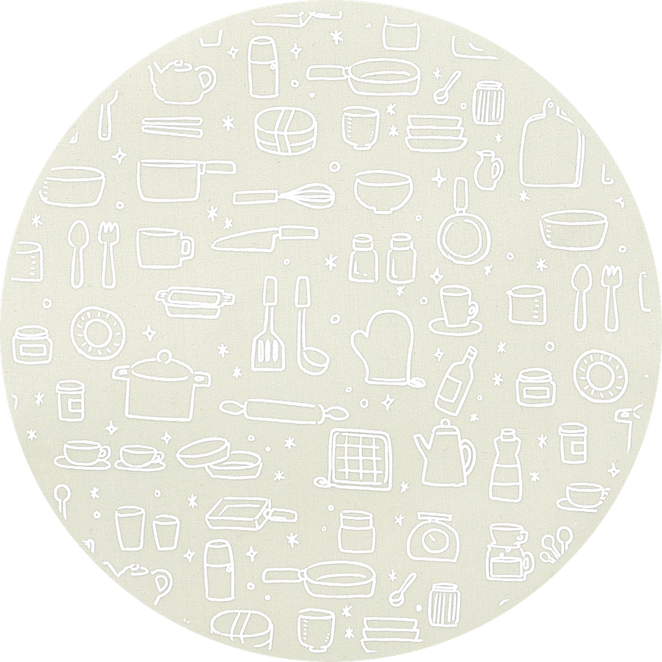 キッチンツール柄ミルキベージュ
