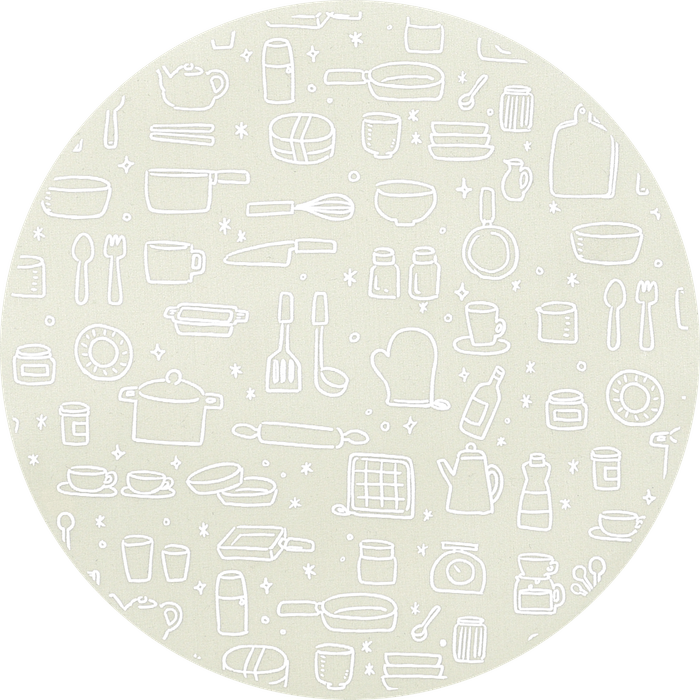 キッチンツール柄ミルキベージュ