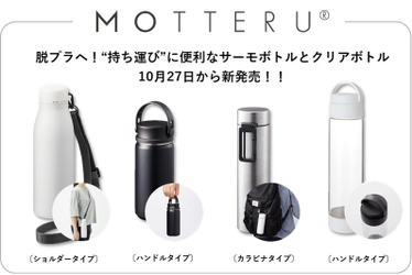 脱ペットボトル！エシカルブランド「ＭＯＴＴＥＲＵ」より  “持ち運び”に便利なボトルが新発売！