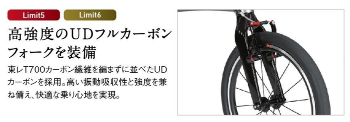 高強度のUDフルカーボンフォークを装備