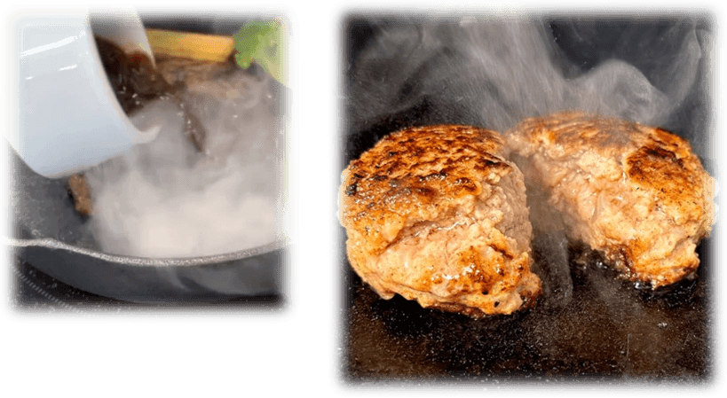 自社開発の「無添加ハンバーグソース」でさらに美味しく