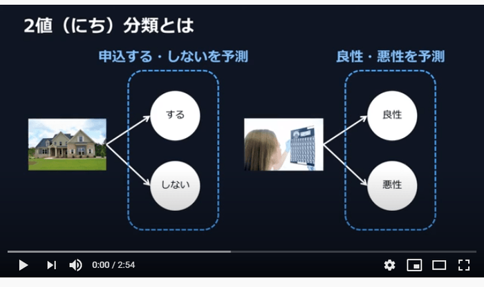 「2値分類とは」動画イメージ