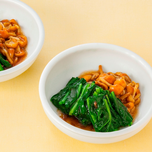 ほうれん草となめこのおひたし風