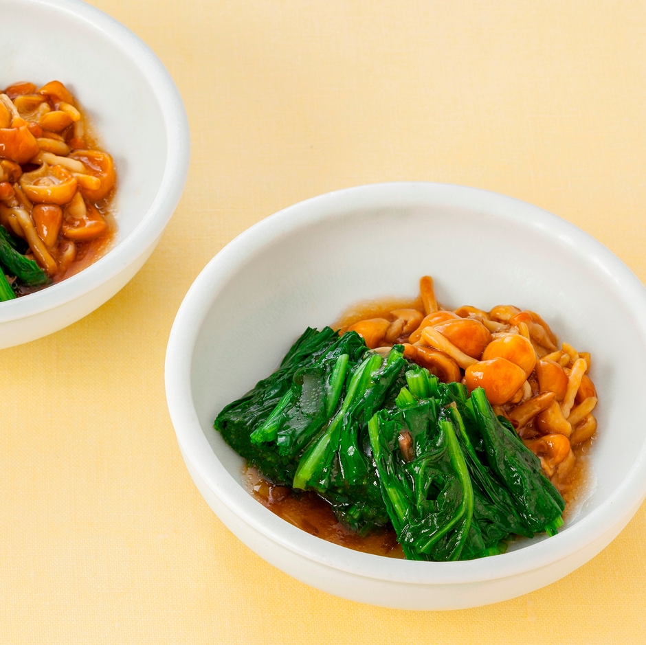 ほうれん草となめこのおひたし風