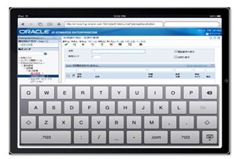 「JD Edwards EnterpriseOne」のiPad画面イメージ